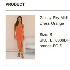 NEW WITHOUT TAGS. Orange midi dress from fortunate one.